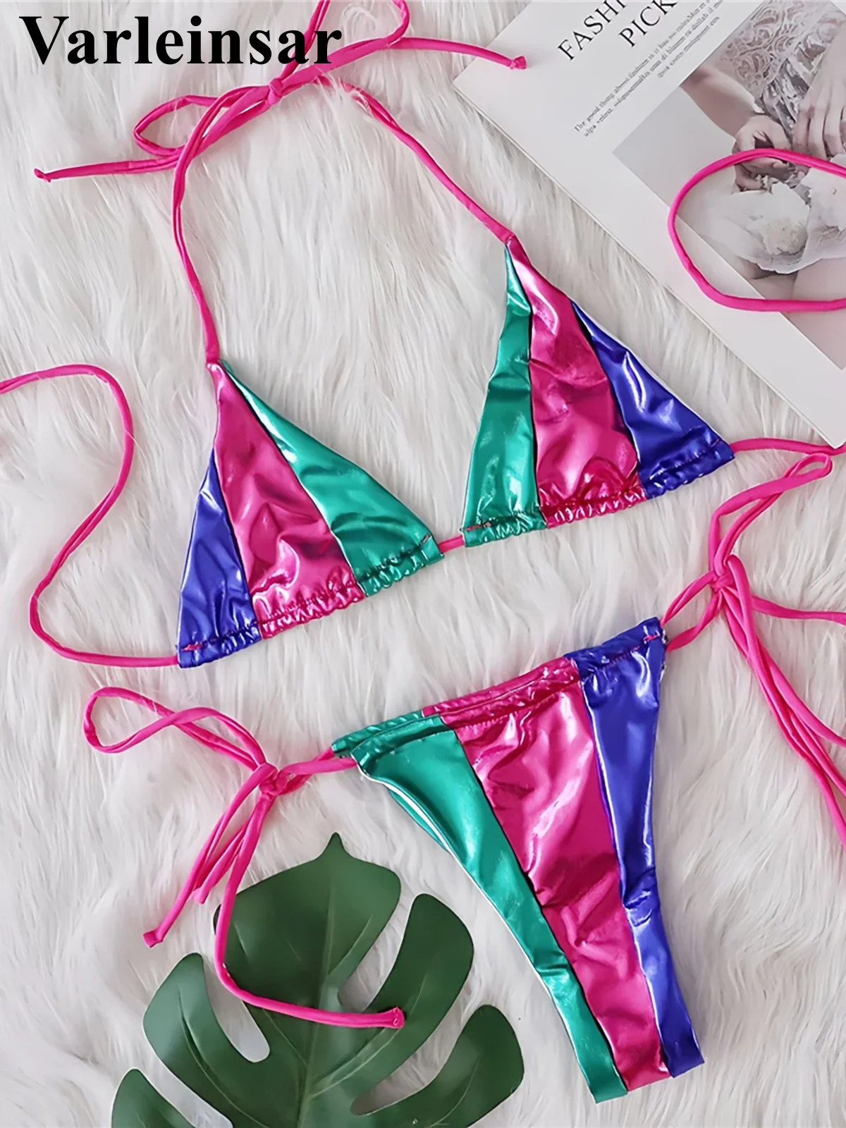 Женский купальник с лямкой на шее и высоким вырезом на бретельках, женский купальник, комплект бикини из двух частей, купальный костюм, купальный костюм, V6116