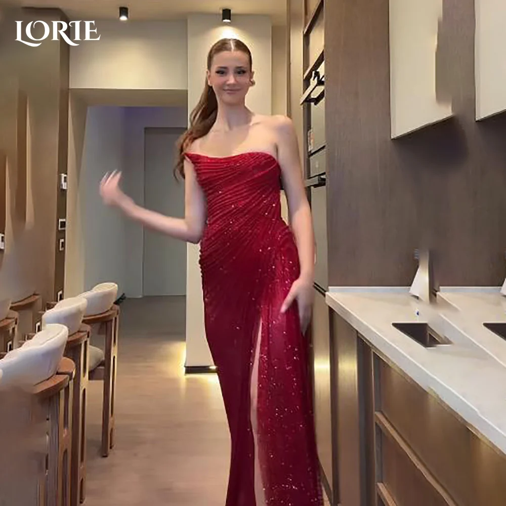 

LORIE Вечернее платье Аравии на одно плечо с блестящими складками длиной до пола, платья русалки для выпускного вечера, плиссированные вечерние платья Аравии по индивидуальному заказу 2026