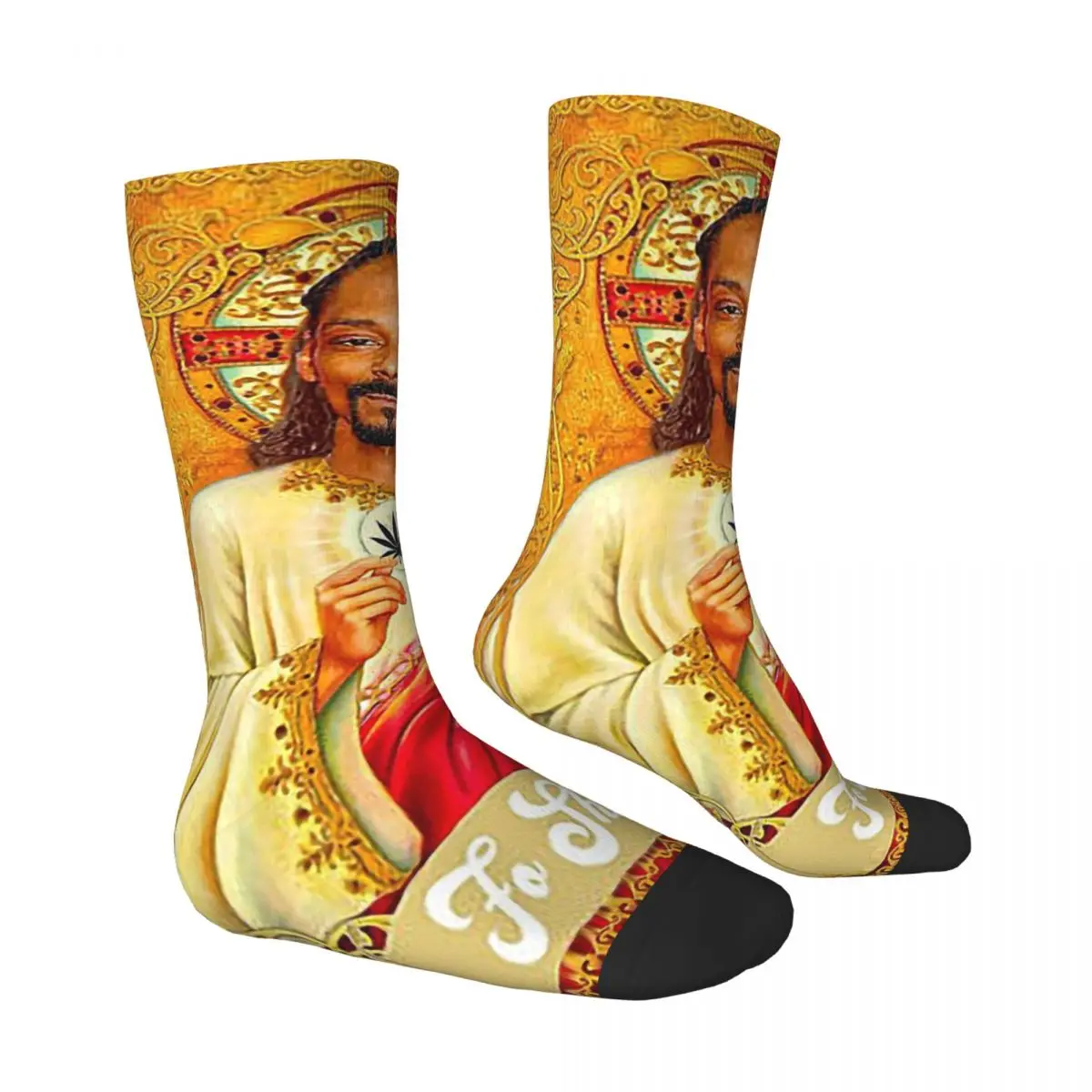 Saint Jesus Snoop Dogg Unisex Winter Socks Hip Hop Happy Socks Street Style Crazy Sock