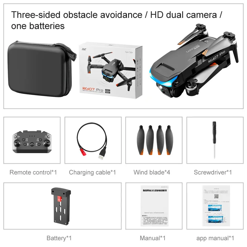 2024 nuovo RG107 Pro Drone professionale evitamento ostacoli 4K HD doppia fotocamera WIFI fpv drone telecomando Quadcopter RC Dron Toy