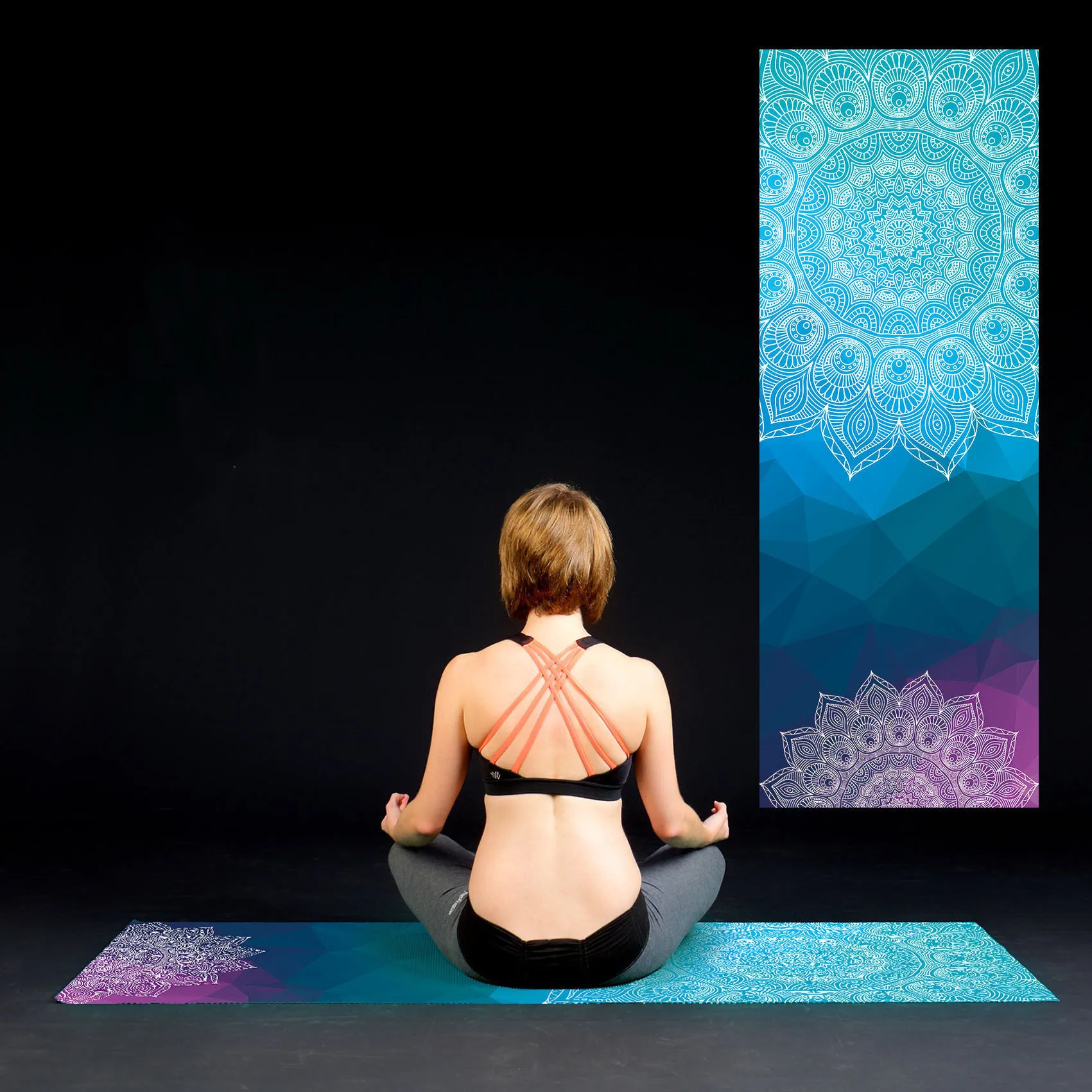 Lotus Pattern Suede TPE Yoga Mat Pad Non-slip Slimming Exercise Fitness Gymnastics Mat Body Building Esterilla Pilates