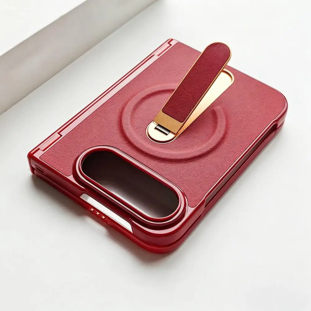 Magnetic Wireless Charging Cover Faux Leather Phone Case for Iphoneduo Magnetic Folding Cover with Built-in Screen Protector