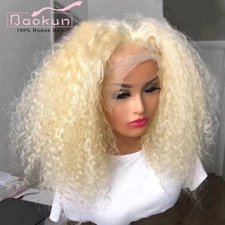 13x4 Kinky Curly 613 Lace Frontal Wig Human Hair Blonde 13x6 HD Lace Frontal Wig Transparent Virgin 360 Lace Front Human Har Wig