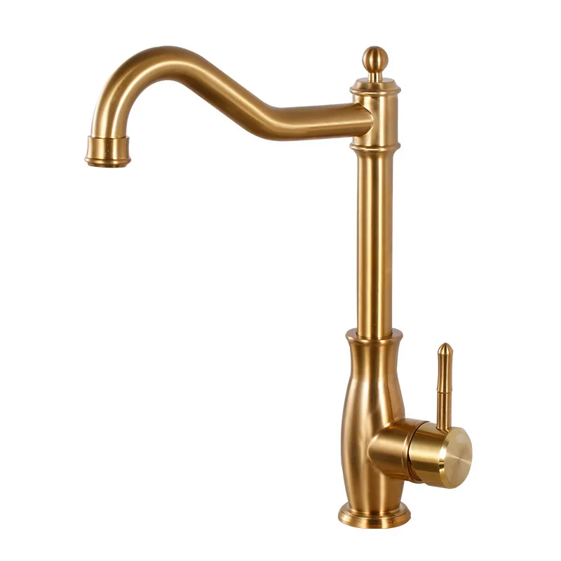 

Fashion Design Gold Deck Mounted Kitchen Mixer Sink Faucet