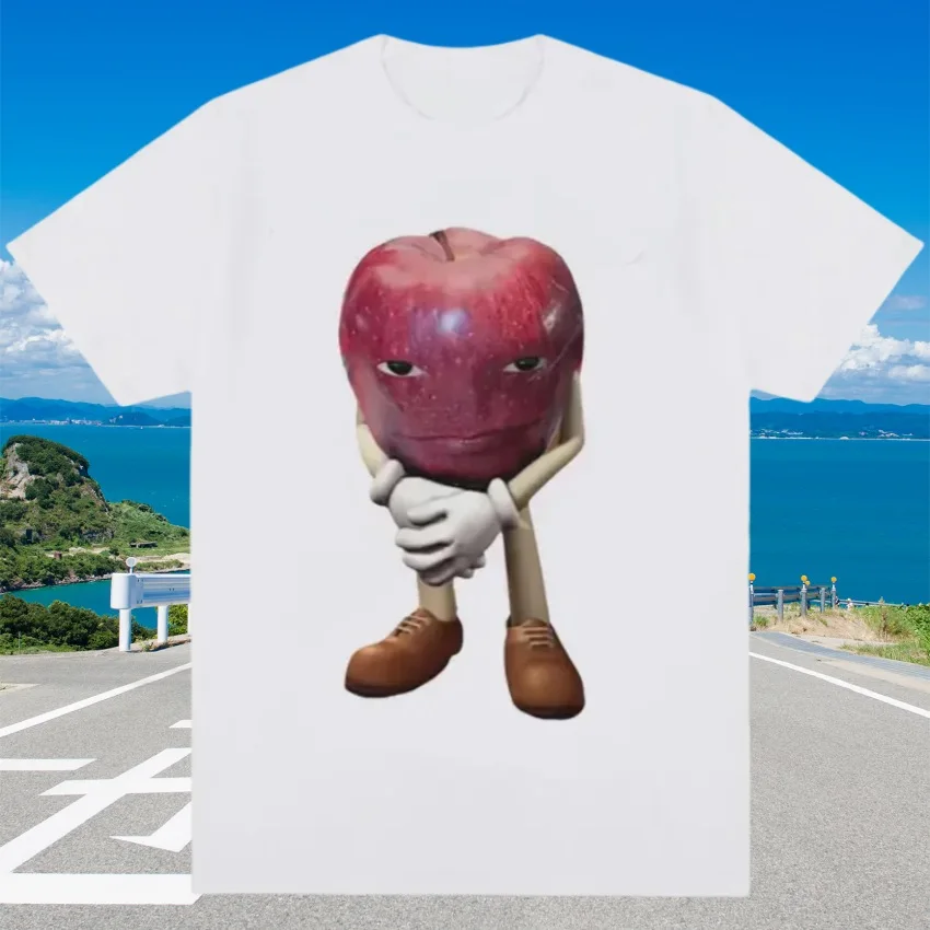 مضحك لي Asf أبل مع الوجه ميمي تي شيرت للجنسين أزياء عالية الجودة تي شيرت ريترو عارضة قصيرة الأكمام قمم تي شيرت