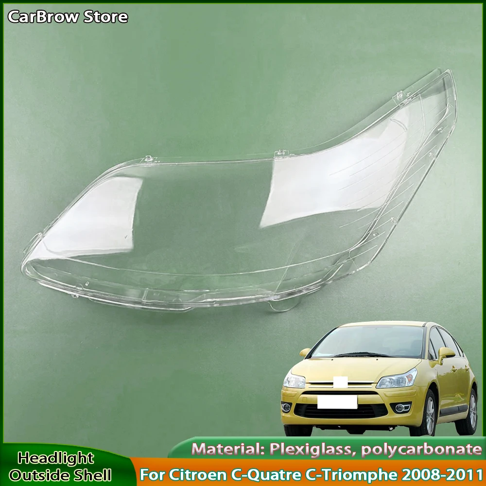 

Headlight Lens Cover Transparent Lamp Shade For Citroen C-Quatre C-Triomphe 2006-2011 Headlamp Reflector Bulb Shell Lampshade