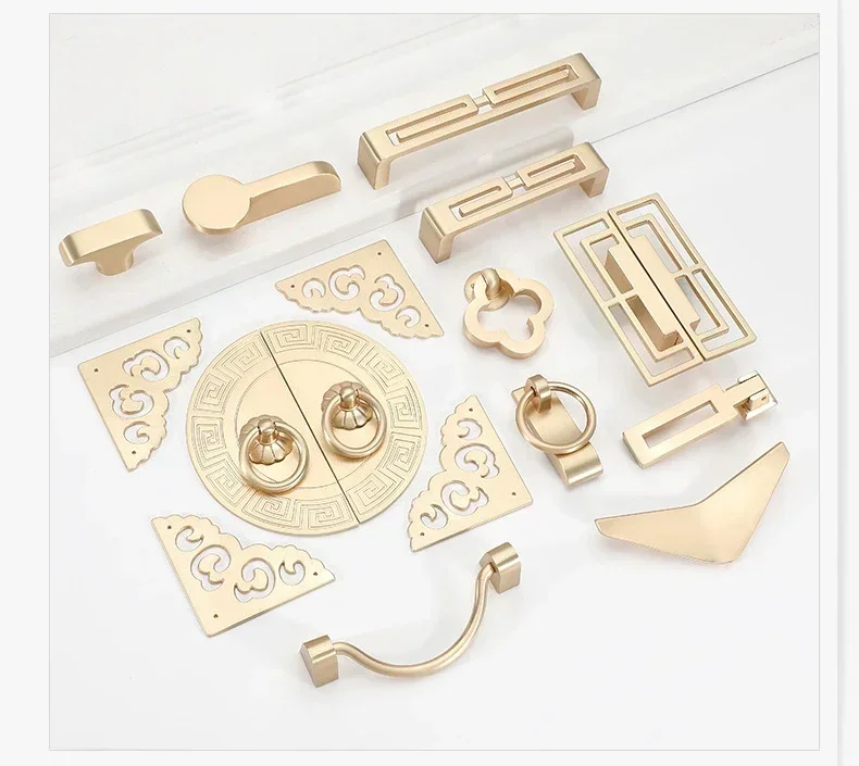 Gold Cabinet Knobs and Handles Luxury Gold Kitchen Cupboard Door Pulls European Drawer Furniture Handle Hardware Door Knocker