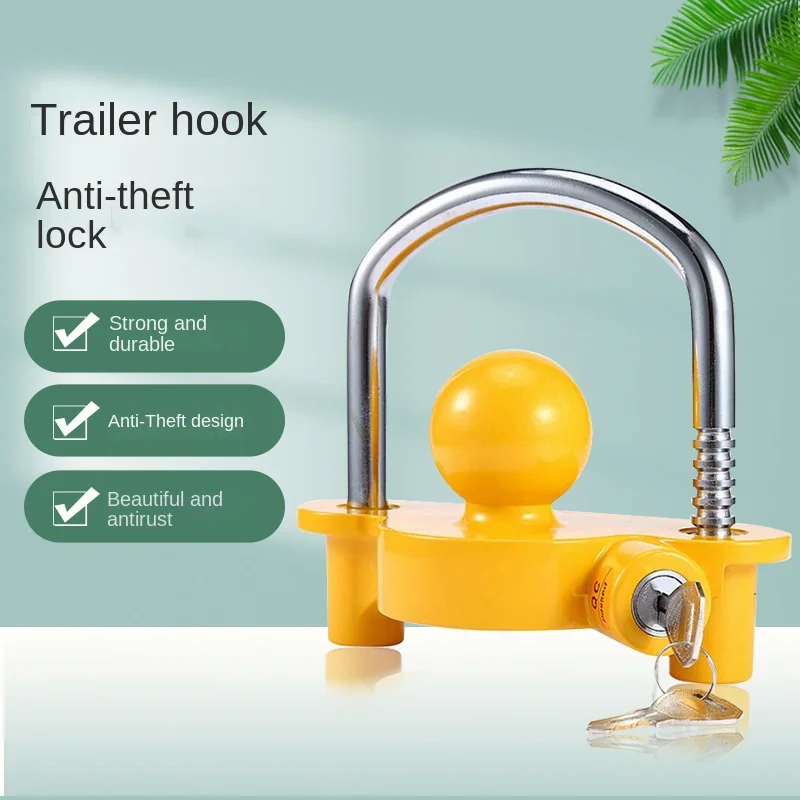 

Car Trailer Hook Lock Yacht RV Connector Trailer Hook U-Shaped Ball Cover Flower Basket Lock Aluminum Alloy Anti-Theft Lock Part