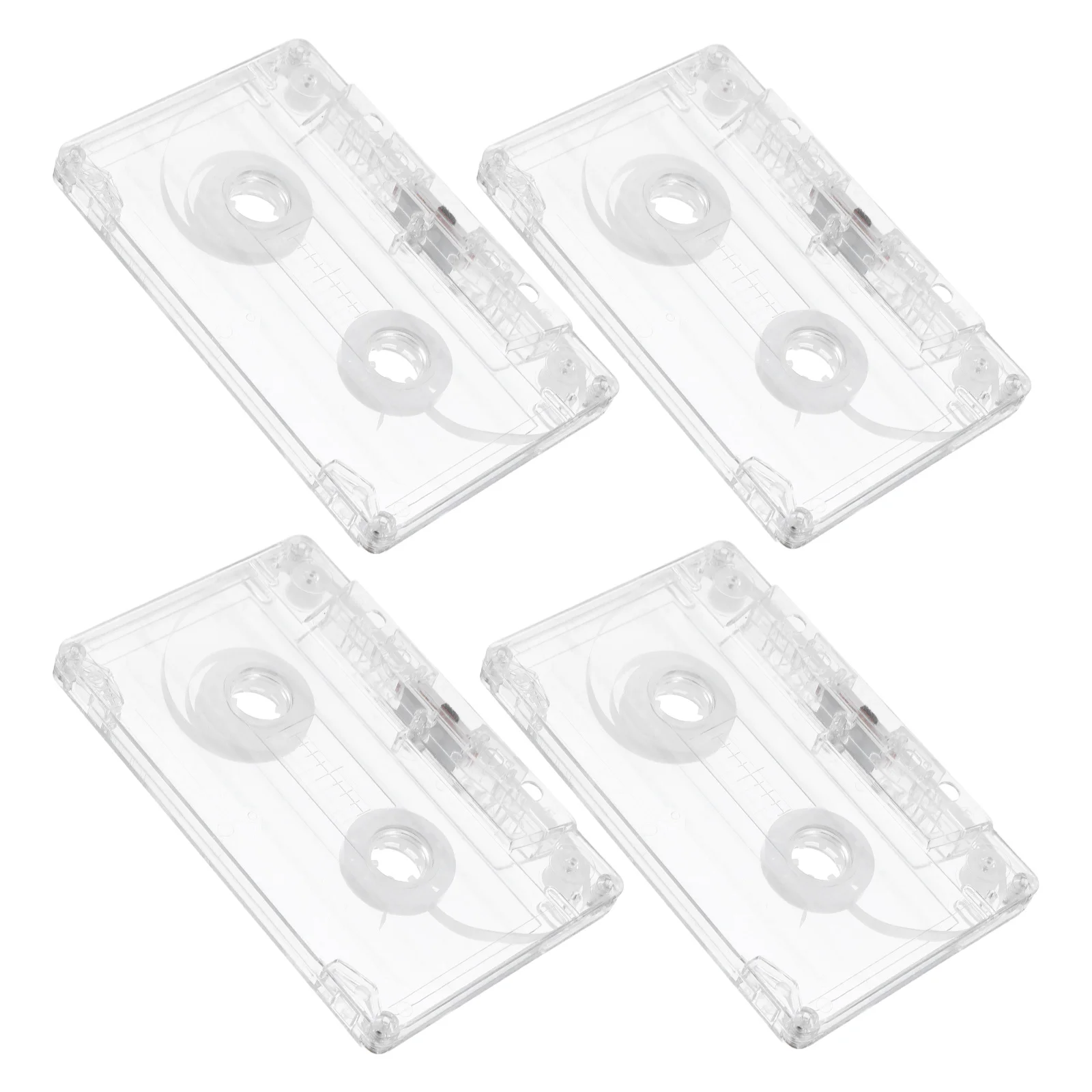 

4 Pcs Storage Box Retro Cassette Case Holder Organizer Durable Audio Plastic Container Empty Solution