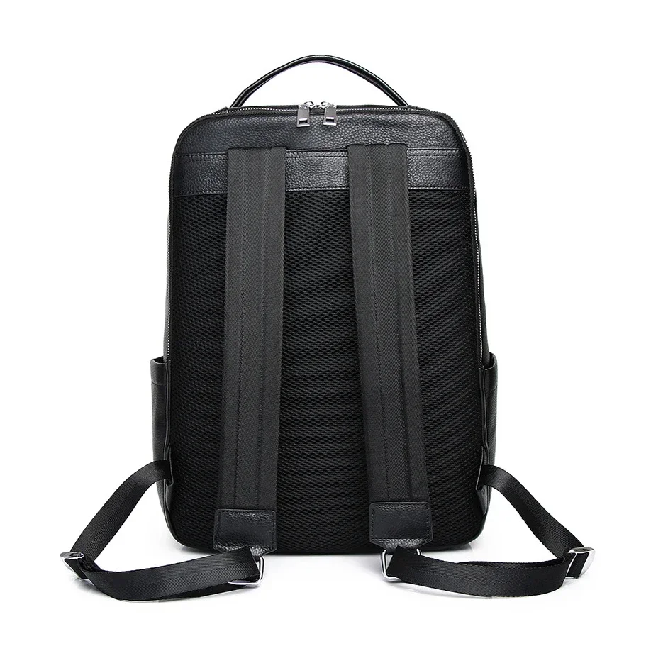 New Fashion Brand Cow Genuine Leather Men Backpacks Real Natural Leather Student Backpack Boy Luxury Business Laptop School Bag