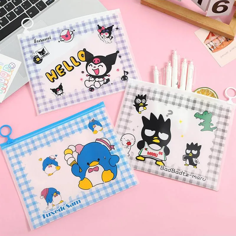 24pcs/lot Sanrio BADTZ-MARU Ring Pencil Case Cute XO Penguin Storage Bag Stationery Pouch Office School Supplies Kids Gift