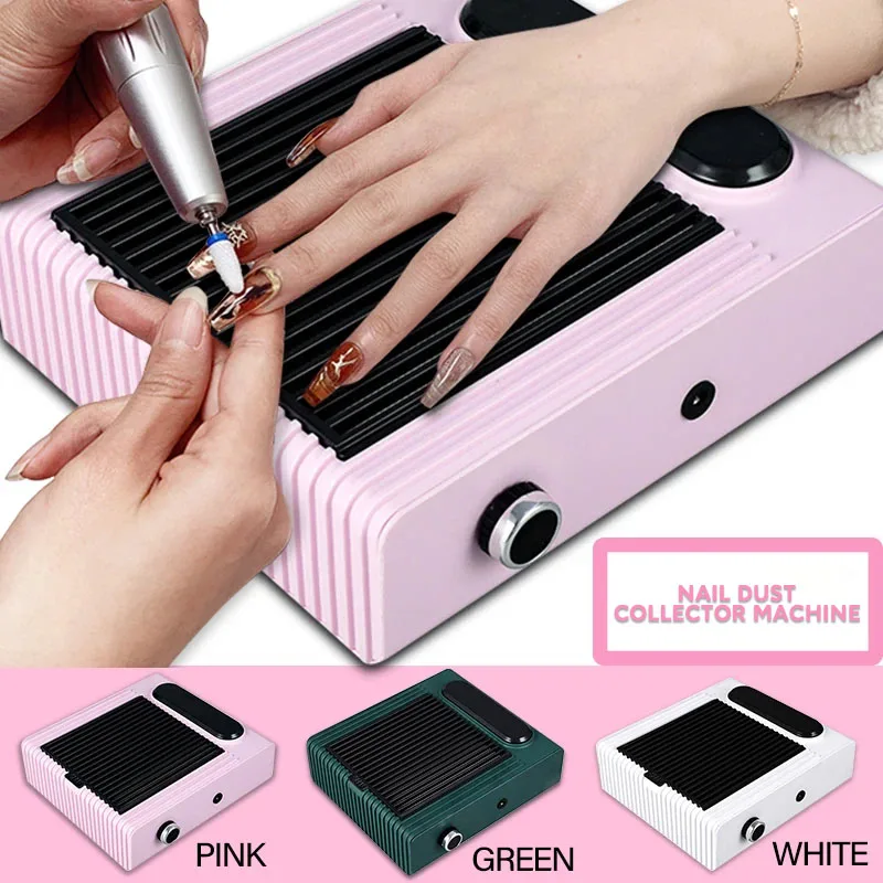 NEW Nail Dust Collector Machine, Upgraded Powerful Nail Vacuum Suction Fan Dust Extractor Manicure Tool