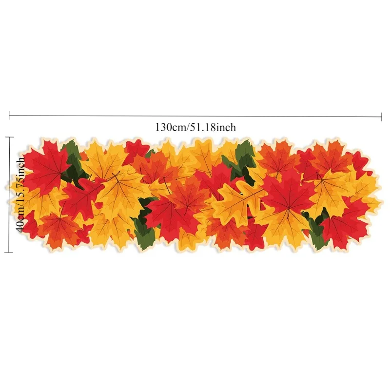 Photo Booth Prop Autumn Themed Dining Decor Maple Leaf Table Runner And Table Mat For Holiday Party And Photoshoot