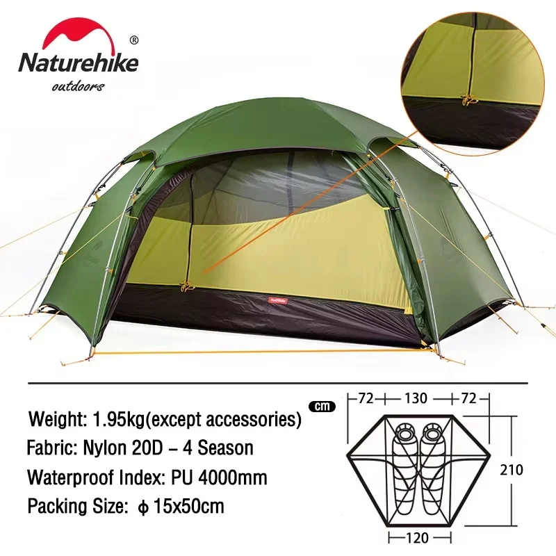 Naturehike Cloud Peak 2 People Tent Ultralight 2 Persons Camping
