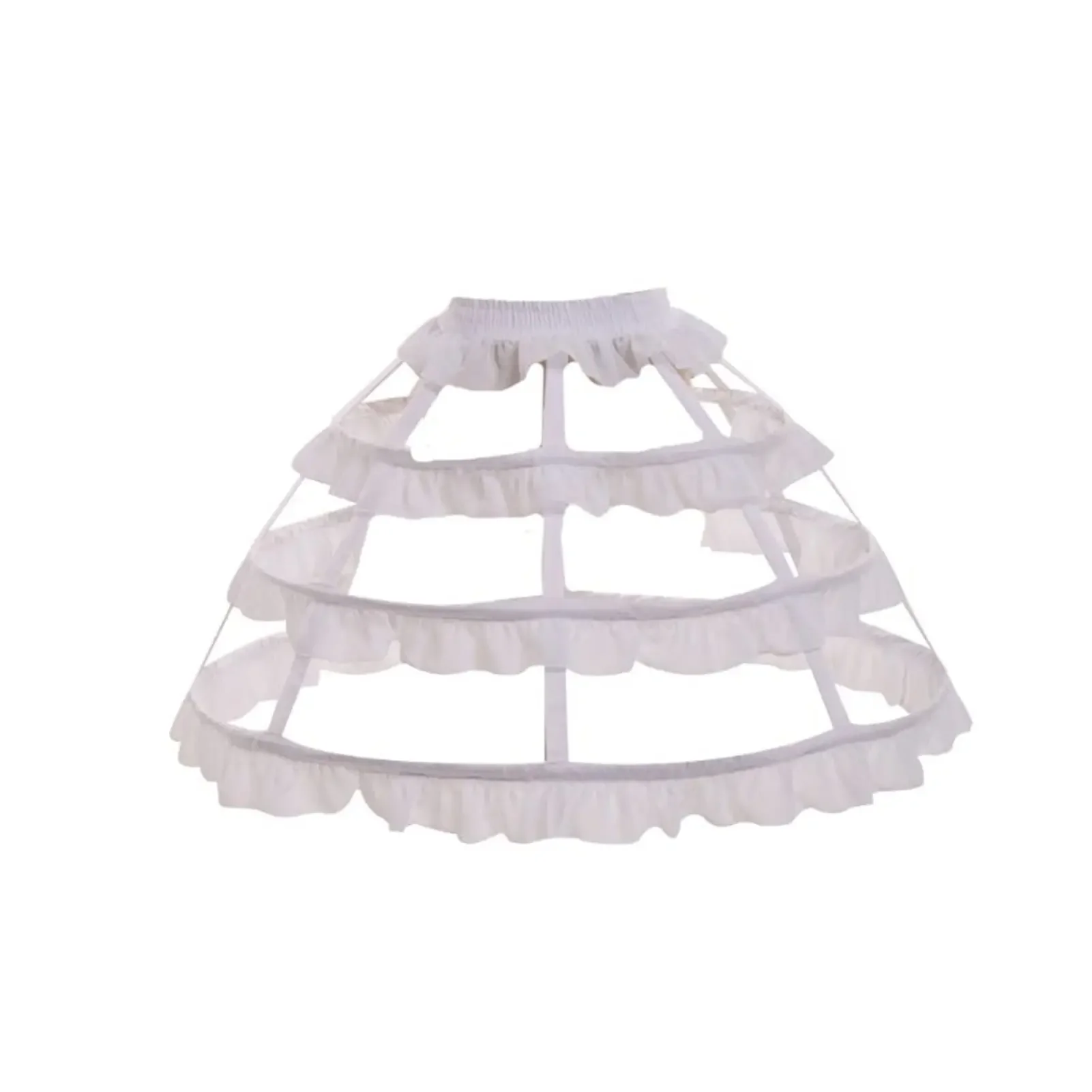 

Women Girls Hollow Leaf Lace Bird Cage Fish Bone Skirt Cosplay Dress Petticoat Bride Wedding 2024