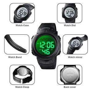 Skmei Sports Fitness Clocks Digital Men 100m Dwaterproof Water Watches Water 2 Time 10 Years Battery Awakener Reloj Hombre 1560 8 Main Sales Skmei Men's Watch - №8