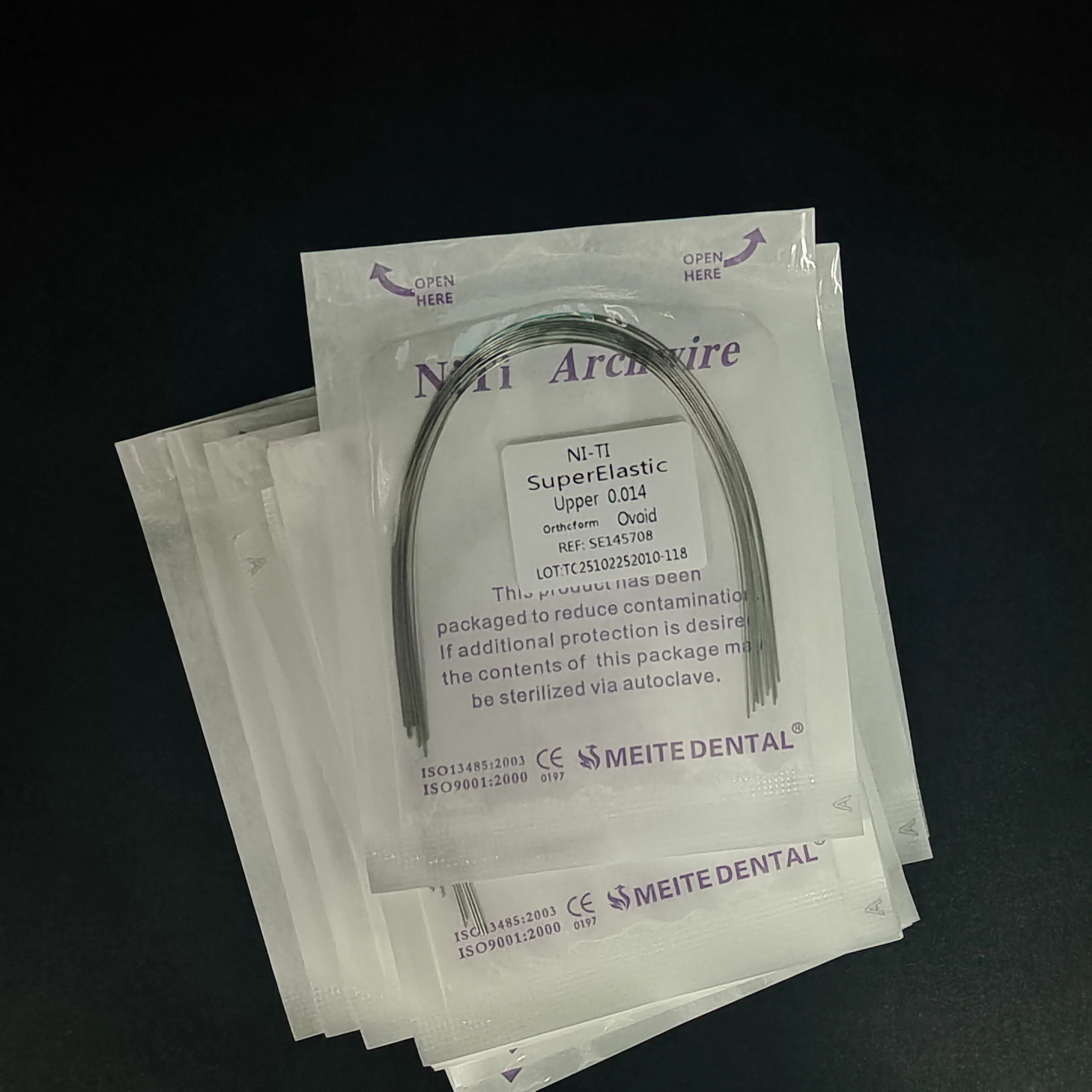 50 Packs Super Elastic Niti Round Arch Wire Ovoid Form 500Pcs Dental Orthodontics Bows