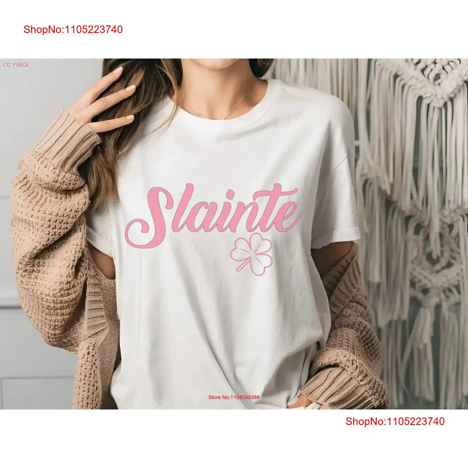 تي شيرت نسائي لطيف من St Paddys تي شيرت Patricks Day Slainte Pink Pattys Lucky Clover Irish Shamrock عتيق جرافيك ناعم مغسول #1