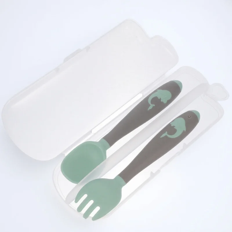 

1 set 1 Set Baby Fork Spoon Set Food Grade Infant Feeding Utensils Training Cutlery For Weaning Toddlers Gift Pcs