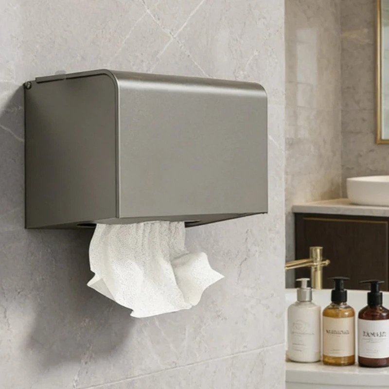 

Stainless Steel Household Tissue Box Toilet Tissue Storage Rack Wall Mounted Waterproof Toilet Paper Holder Bathroom Accessories