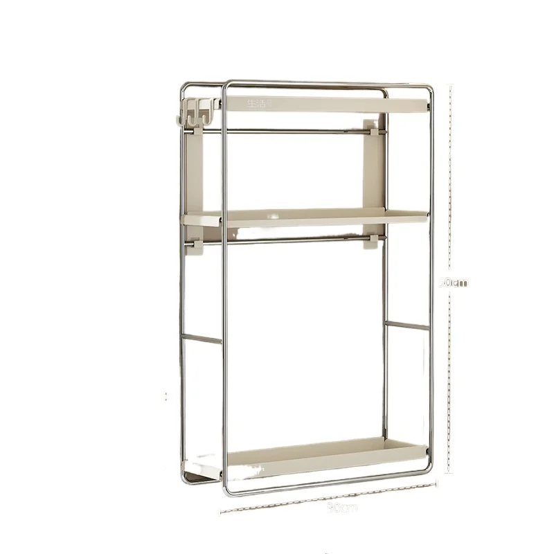 

Stainless steel kitchen seasoning rack wall-mounted multi-layer storage rack