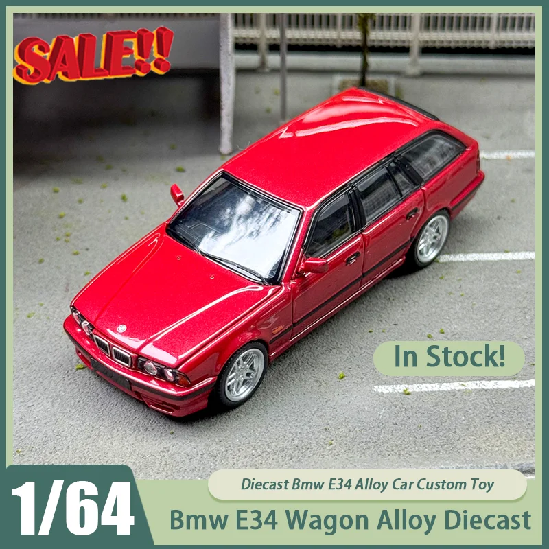 

New In Stock Mortal 1:64 Bmw E34 Wagon With Open Lid Car Alloy Miniature Diecast Bmw Static State Ornaments Custom Toy Kids Gift