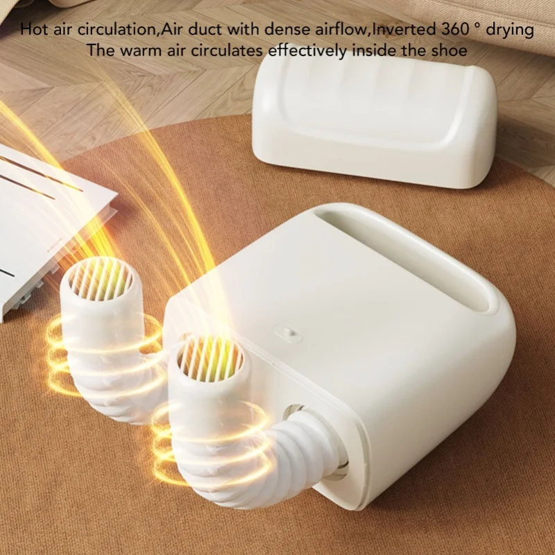 Boot Warmer Deodorizer Shoe Dryer With Heat Blower Gentle Fast Drying White For Home Travel Use