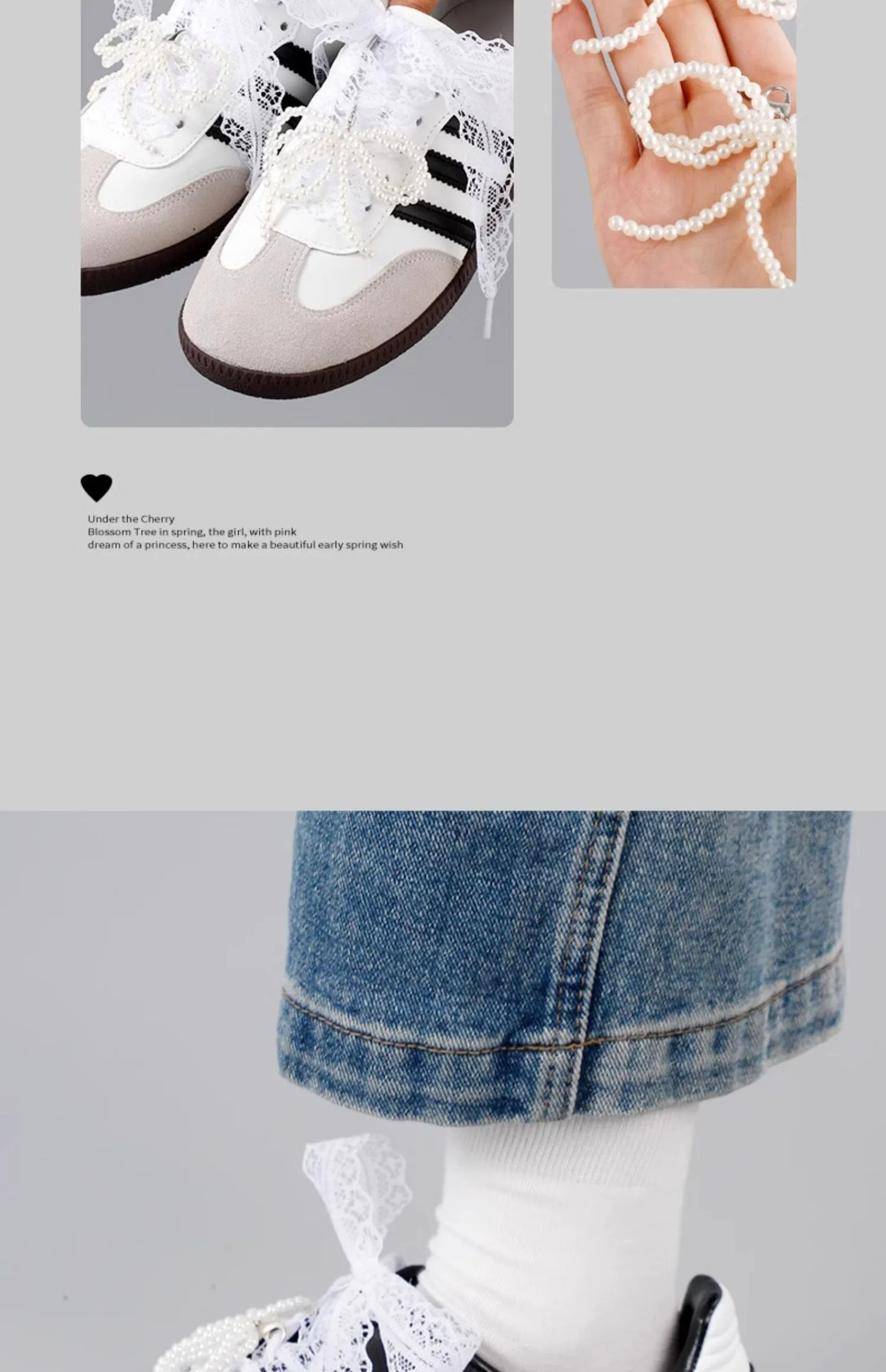 Elegante Schnürsenkel aus Spitze für Damen-Freizeitschuhe, 2,9 cm breite, flache Schnürsenkel für Sneaker, schwarz-weiße Schuhbänder, Accessoires. – Detail 13