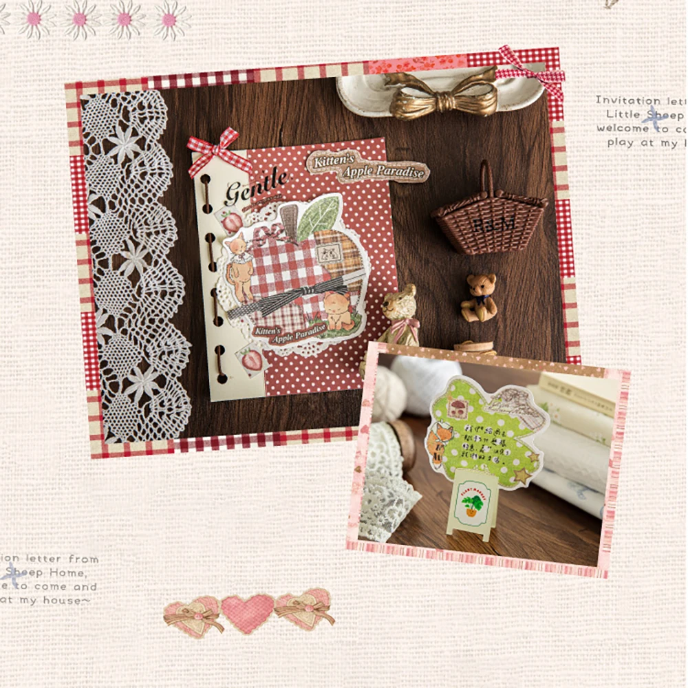 ペニーの手作りボックスシリーズの付箋30枚、レトロカラーのパッチワーク、学生用メモとメッセージペーパー