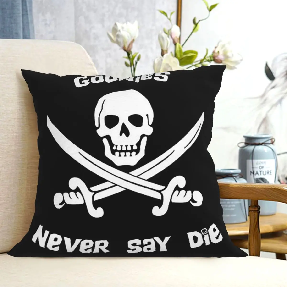 Goonies Never Say Die Square Pillowcase Cushion Cover Pillow Case Throw Pillow Cover for Home Bedroom Car