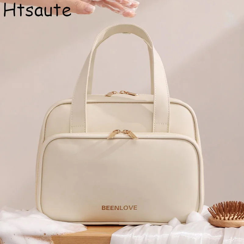 Travel Foldable Toiletry Cosmetic Case Men's Portable Dry and Wet Separation Wash Storage Pouch Handbag Women's Makeup Bags