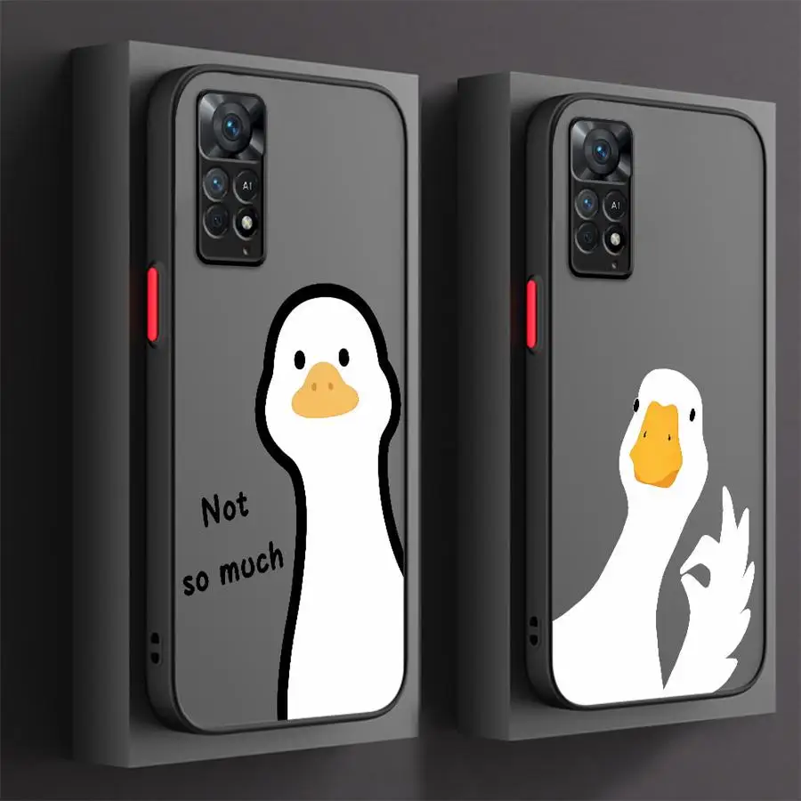 Cartoon Doubt Duck Cover Phone Case for Xiaomi Redmi Note 11 Pro 12 Pro 5G 9Pro 13Pro 9S 9T 10 10S 11 13S 10pro 12S  Matte Clear