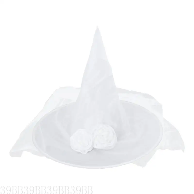 39BB Cappello da stregoneria Scary Bride con provviste cappello da stregone in costume Halloween velo