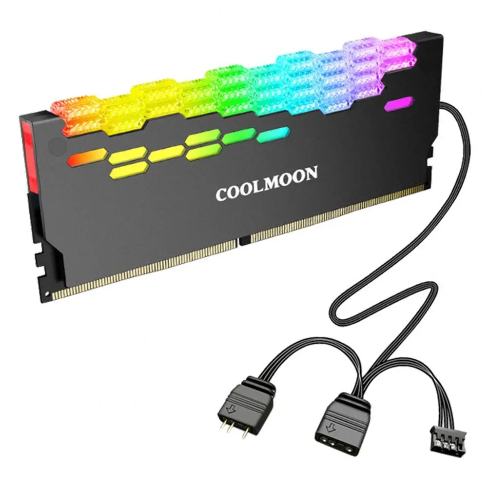1ชิ้น coolmoon Ra-2 RAM คูลเลอร์ประสิทธิภาพสูง5V armb หน่วยความจำโมดูลระบายความร้อนเอฟเฟกต์หน่วยความจำคอมพิวเตอร์เดสก์ท็อป
