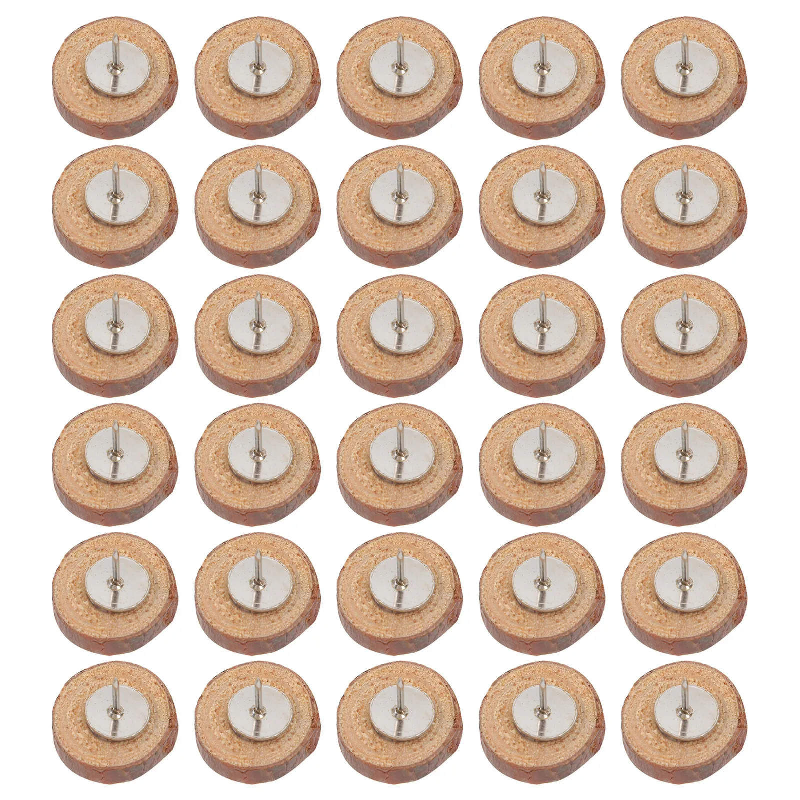 

80Pcs Wooden Push Pins Decorative Round Head Thumb Tacks for Cork Boards Photo Hanging Notes Marking Office Supplies Map