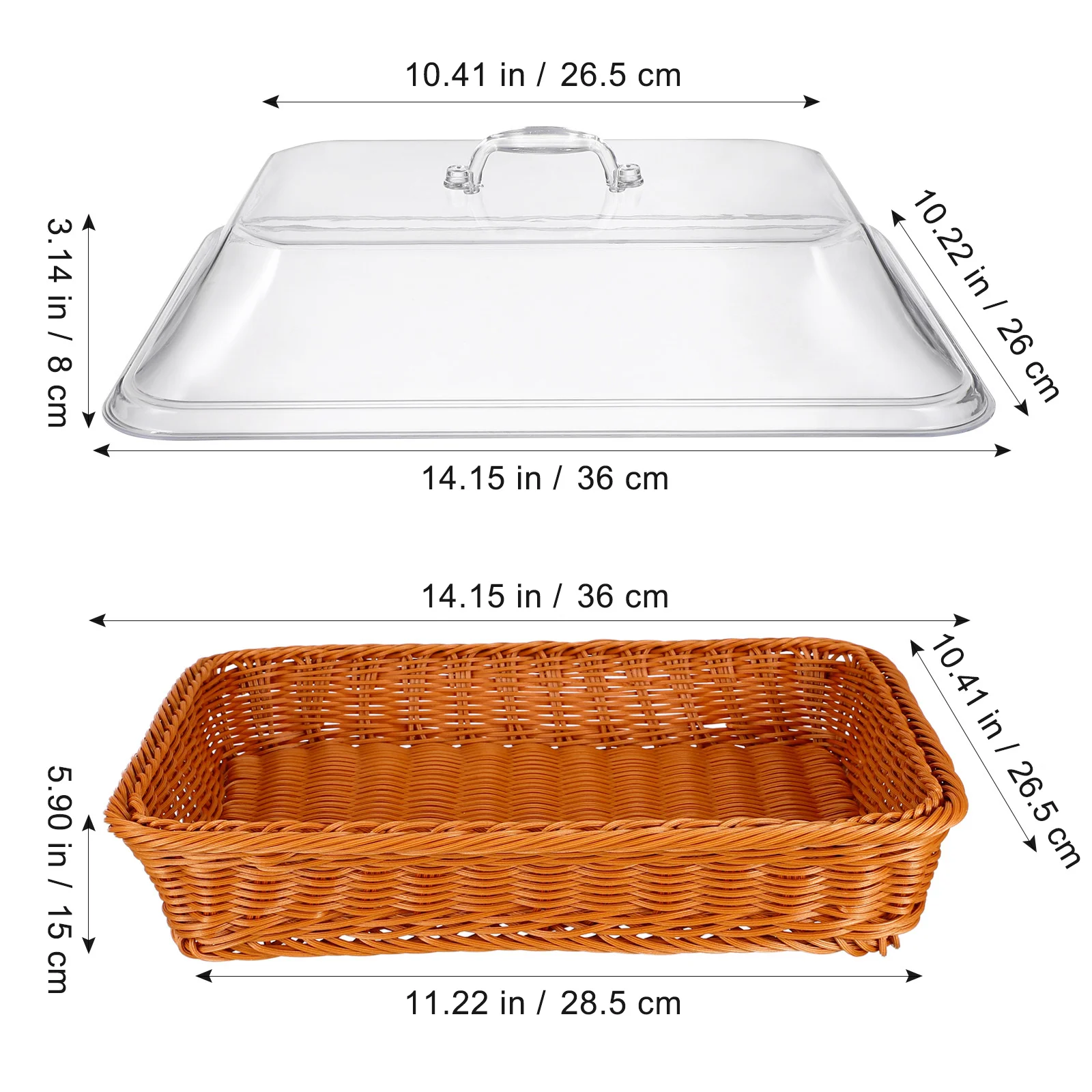 سلة الروطان مع غطاء سلة خبز منسوجة لتقديم تخزين الفاكهة المطبخ منضدية سلة الطعام سلة منزلية مزخرفة