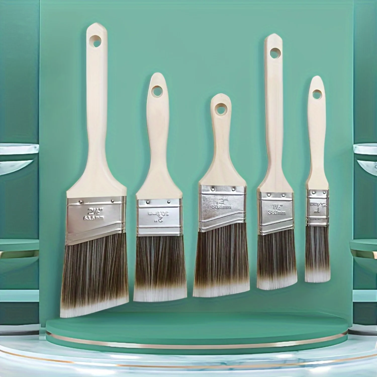 Premium Paint Brush Set  Versatile, Smooth Application, Durable Wood Handles -  DIY  Decor