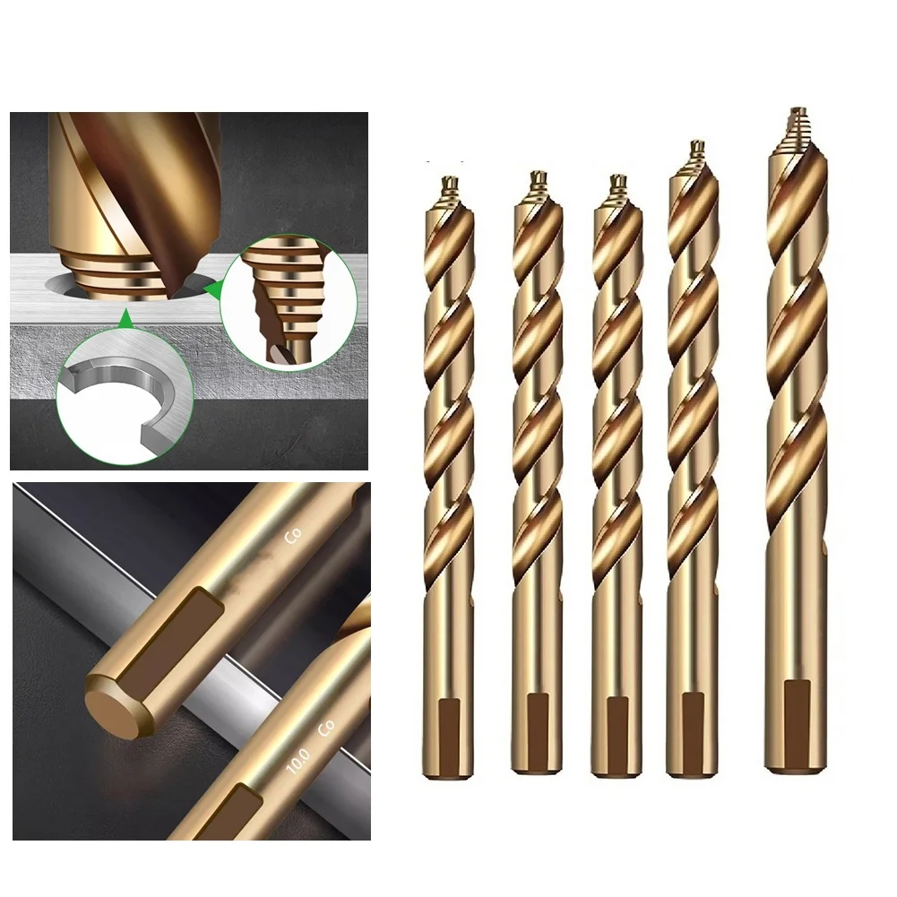 Innovative Chip Removal Design in 5PCS M35 Cobalt Straight Step Drill Bits Ensures Smooth Operation on Hard Surfaces