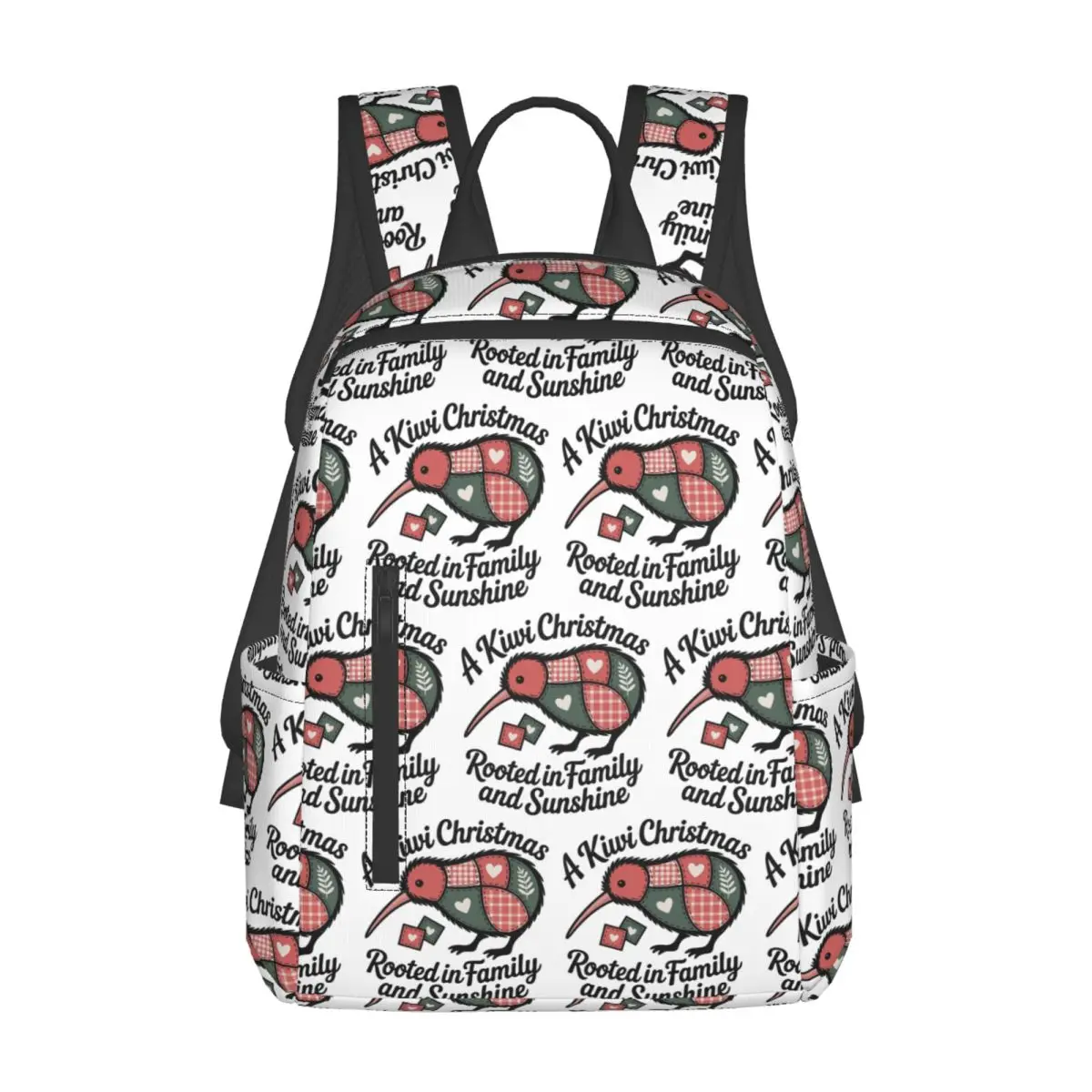 Patchwork Kiwi Silhouette - A Kiwi Christmas Backpack Daypack Large Capacity  BookBag School Bag Shoulder Bags for Men Women