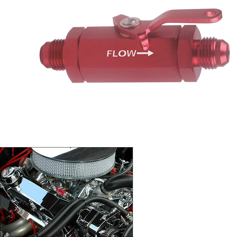 

A60E-An6 6An Aluminum Inline Fuel Filter Shut Off Valve Cut Off With Cable Lever Car Accessories