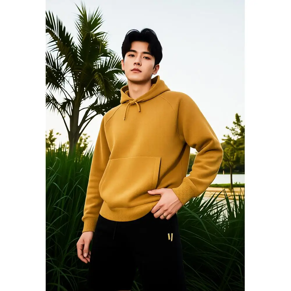 

Мужская повседневная толстовка с капюшоном и карманом кенгуру доступна в 5 цветах: красный, горчичный, темно-серый, оливковый, синий. Мягкий