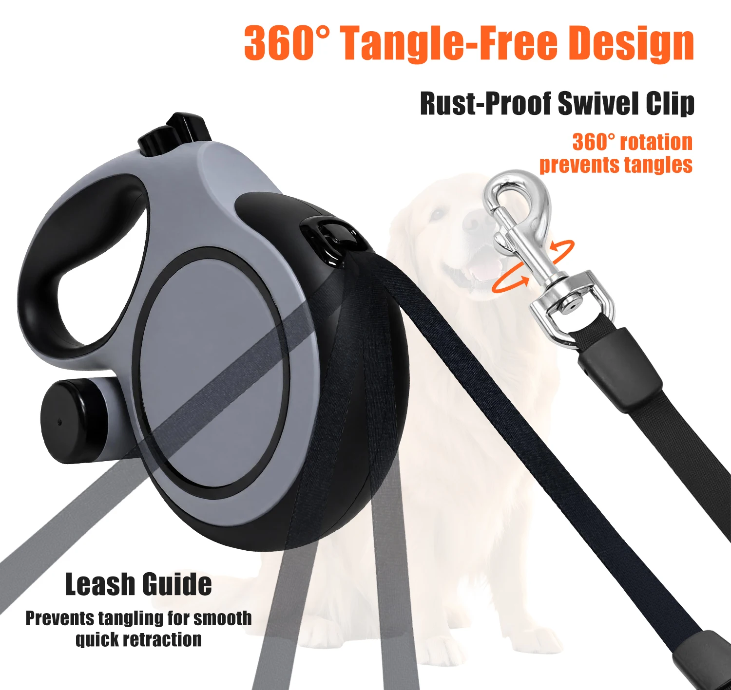 8m 50kg Retractable Dog Leash with Poo Bag Holder,for Small Big Dogs Accessories Adjustable Walking Hiking French Bulldog Rope