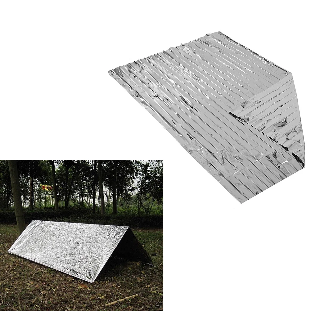 

Survival Blanket 10pcs Silver Foil Thermal Emergency Rescue Blanket for Hiking Climbing Outdoor Adventure Gear 210cm x 130cm