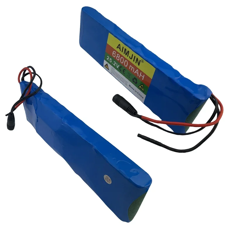 Bateria de lítio BMS e carregador, 25.2V, 6800mAh, para luz de áudio, Solar Powered, Outdoor Power Supply, Motor etc