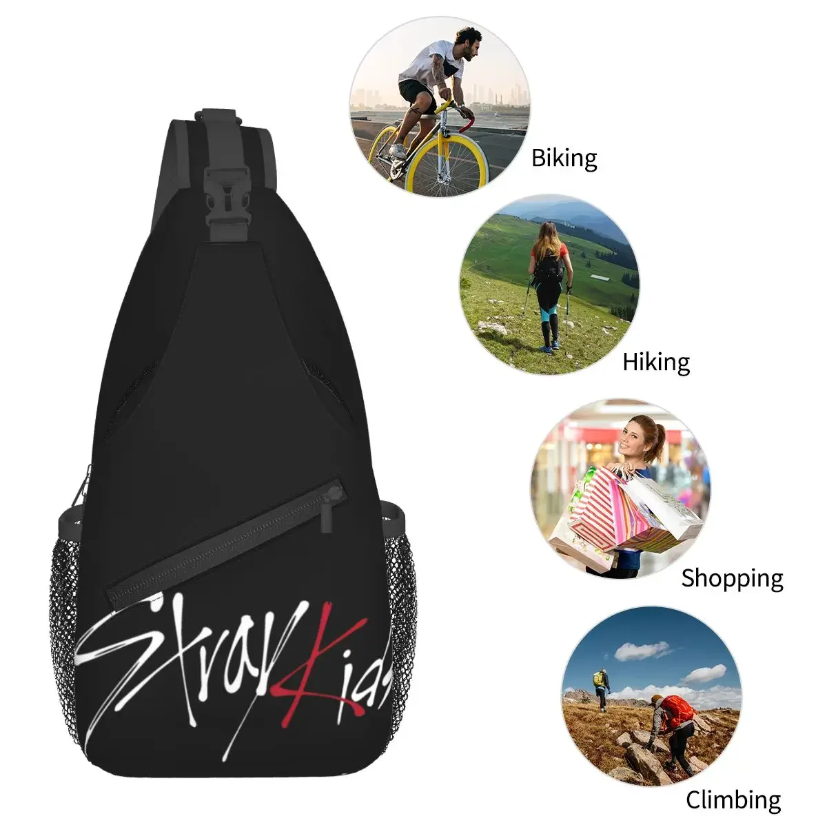 Strayed Kids Logo Crossbody Sling Bags SmallChest Bag Shoulder Backpack Daypack for Travel Hiking Sports Pack