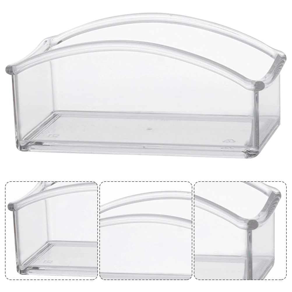 

1pc Transparent Tea Bag Storage Box with Lid Coffee Sugar Packets Organizer Container for Office Home Desktop Clear Simple Small