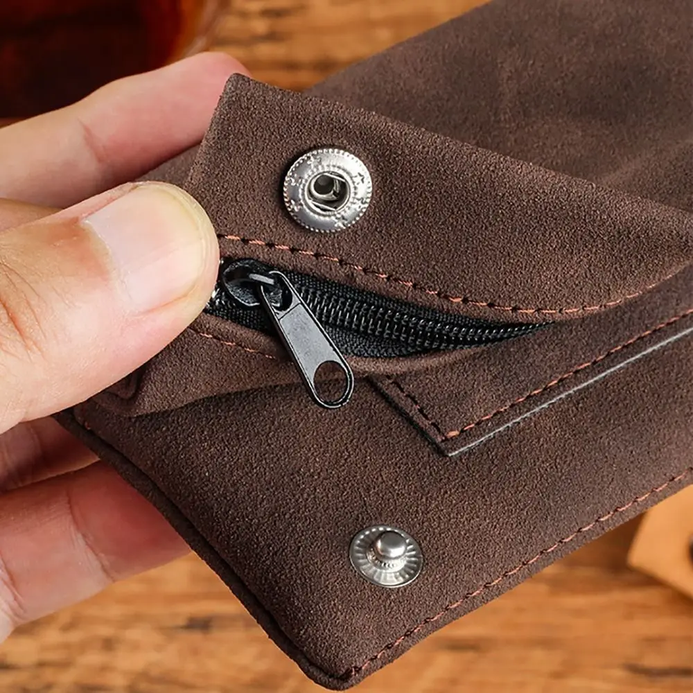 Lightweight Frosted Leather Tobacco Lighter Pouch Portable Foldable Tobacco Storage Bag Smoking Accessorie Tobacco Humidor Pouch