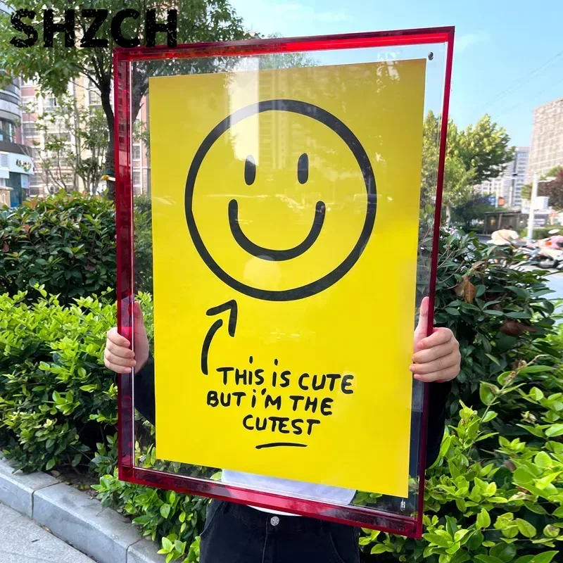Large Size Acrylic Colourful Hollow Photo Frame for Wall Hanging, Desktop Decoration,  Picture Frame for Photos and Paintings