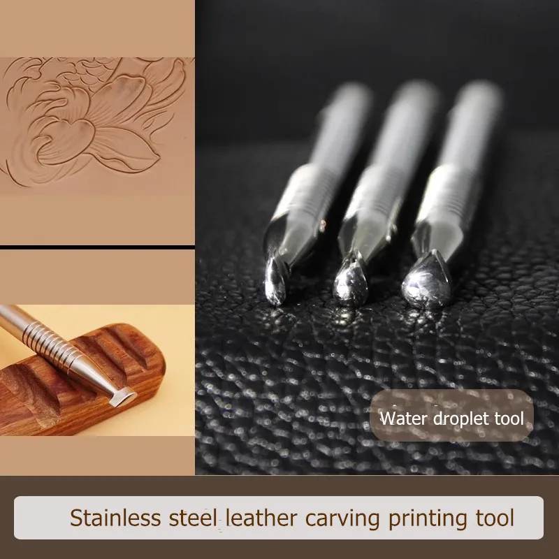 

Набор штампов Eardrop Arabesque S3x8/M5x8/L7x8 мм - нержавеющая сталь 304 для изделий из кожи | Дизайн капель воды DIY Дырокол