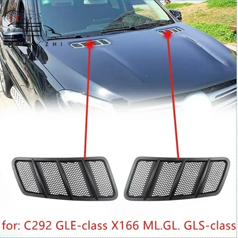 A1668800105 1668800205 Hood Air Vent Grille ABS Black for Mercedes-Benz W166 GL350 GL450 GLS450 ML350 ML400 GLE320 GLE350 GLE400